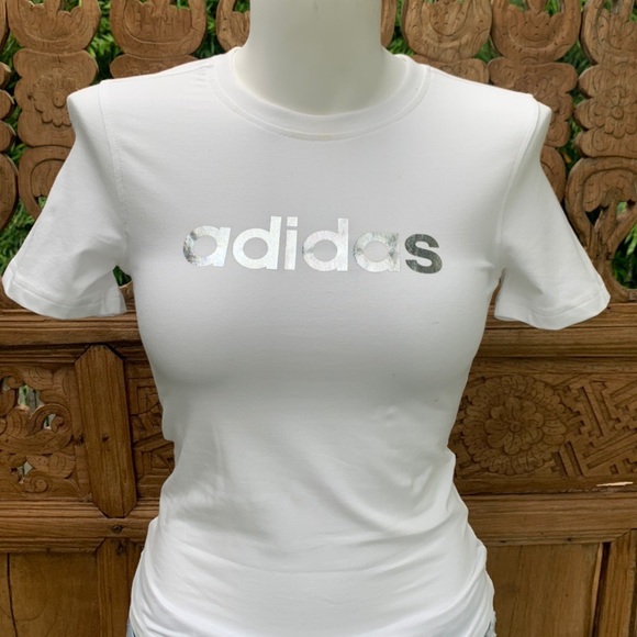Deadstock ADIDAS White Metallic Logo Tee